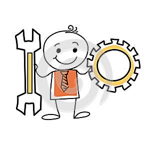 Technical support stick figure illustration