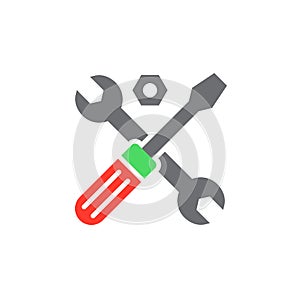 Technical support symbol. Tools icon vector, filled flat sign, s
