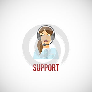 Technical support woman icon