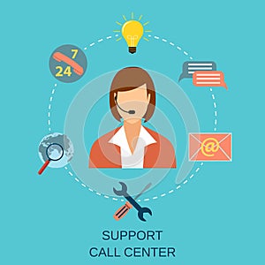 Technical support woman operator