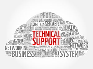Technical support word cloud