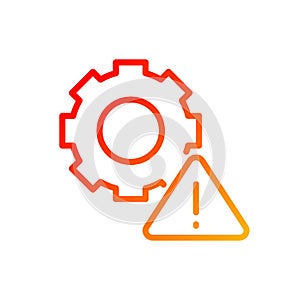 Technical warning pixel perfect gradient linear vector icon