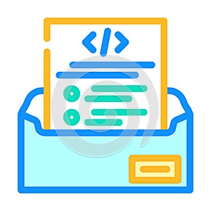 technical writing software color icon vector illustration