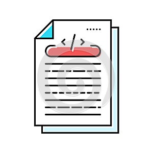 technical writing software color icon vector illustration