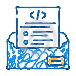 technical writing software icon doodle illustration