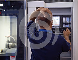 Technician control panel of CNC machine