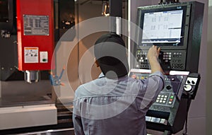 Technician control panel of CNC machine