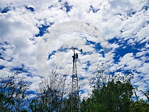 The Technician doing Windmill Maintenance at Bayu Baru Power Plant