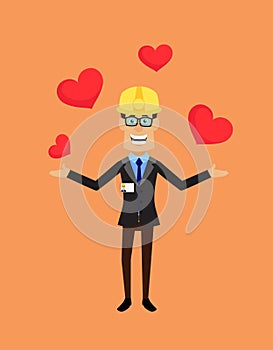 Technician Engineer Worker - Presenting Hearts