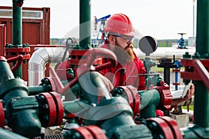 Technician in oil and gas refinery. Worker in Oil Refinery.