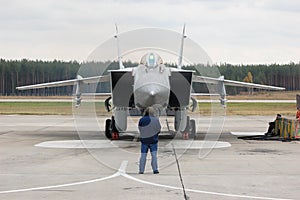 Technicians, and the plane