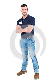 Technician standing arms crossed