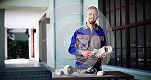 Technician Using Surveillance Security Camera Video