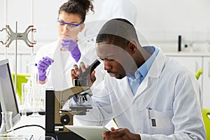 Technicians Carrying Out Research In Laboratory photo