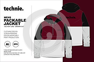 Technie Packable Jacket Vector Flat Template photo