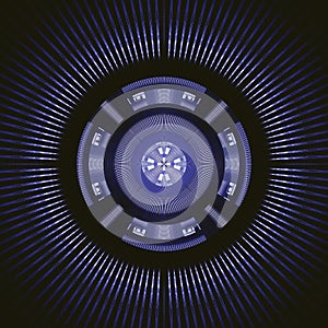 Techno blue rotating wheel