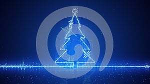 Techno christmas tree electric wave