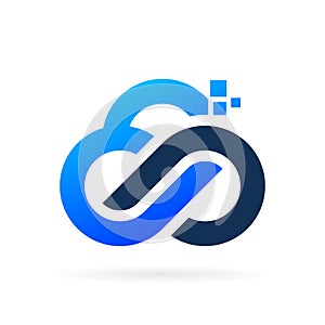 techno cloud logo with infinity symbol
