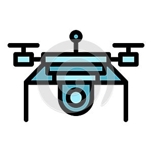 Techno drone icon vector flat