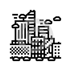 techno dystopian aesthetic line icon vector illustration