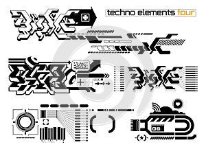 Techno elemetnts set four photo