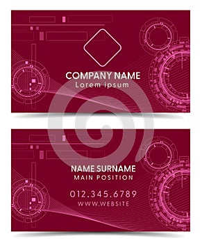 techno gear business card template background front and back