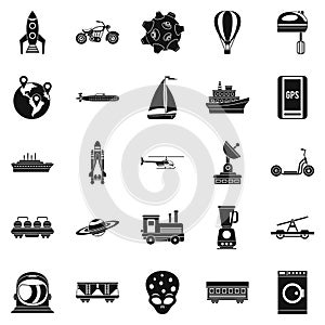 Technol icons set, simple style