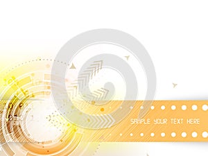 Technological abstract background with circle, arrows and stripe for text