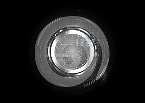 Technological abstract cybersecurity metal interface background