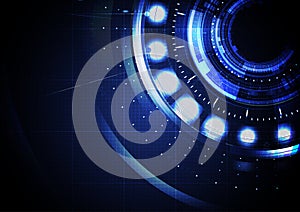 Technological abstract digital cyber hud interface on top