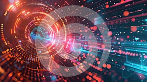 Technological backdrop for a scientific or research concept