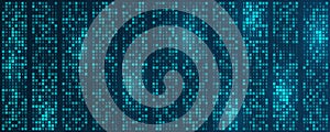 Technological background decryption and encryption of information. Big data visualization. Algorithm or machine learning