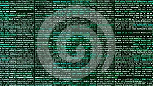 Technological background with endless rows of computer programing code, seamless loop. Animation. Beautiful monitor with
