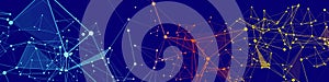 Technological background from polygons and lines.Molecule structure and communication.Technology banner.Vector illustration