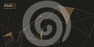 Technological background from polygons and lines.Molecule structure and communication.Technology banner.Vector illustration