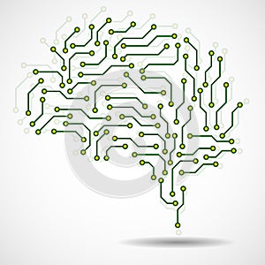 Technological brain. Circuit board