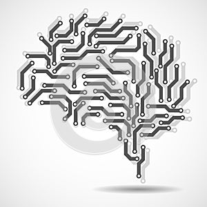 Technological brain. Circuit board