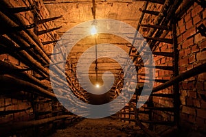 Technological communication underground tunnel with electrical cables