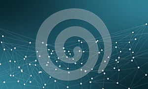 Technological connection in cloud computer, blue dot network, abstract background, Concept of Network Representing. Media, data.