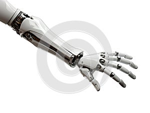 Technological Cyborg Isolated on Transparent Background with Clipping Path Cut out Concept for Robotic Hand Grip, Industrial