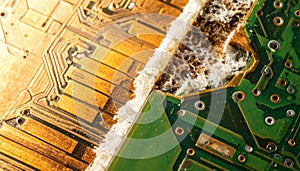 Technological Decay - Corroded and Broken Circuit Board