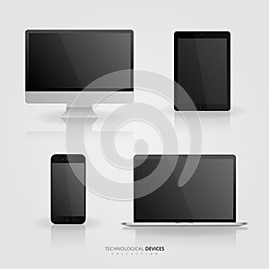 Technological devices collection vector set