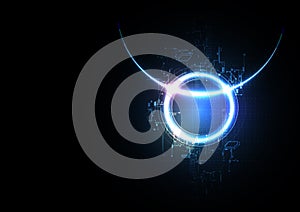 Technological encryption circuit eclipse system concept abstract