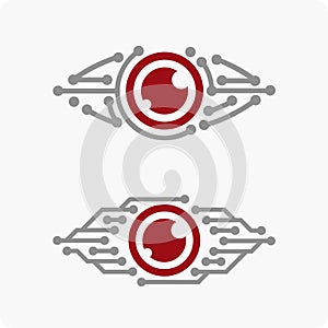 Technological eye vector.