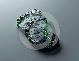 Technological Footprint Symbolizing Digital Impact