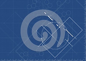 Technological interface future systematic blueprint abstract background vector