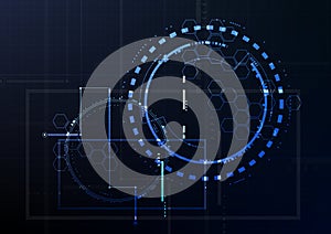 Technological interface future systematic hud abstract background vector