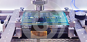 Technological process of soldering and assembly chip components on pcb board.