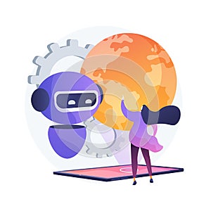 Technological singularity abstract concept vector illustration