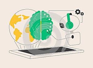 Technological singularity abstract concept vector illustration.